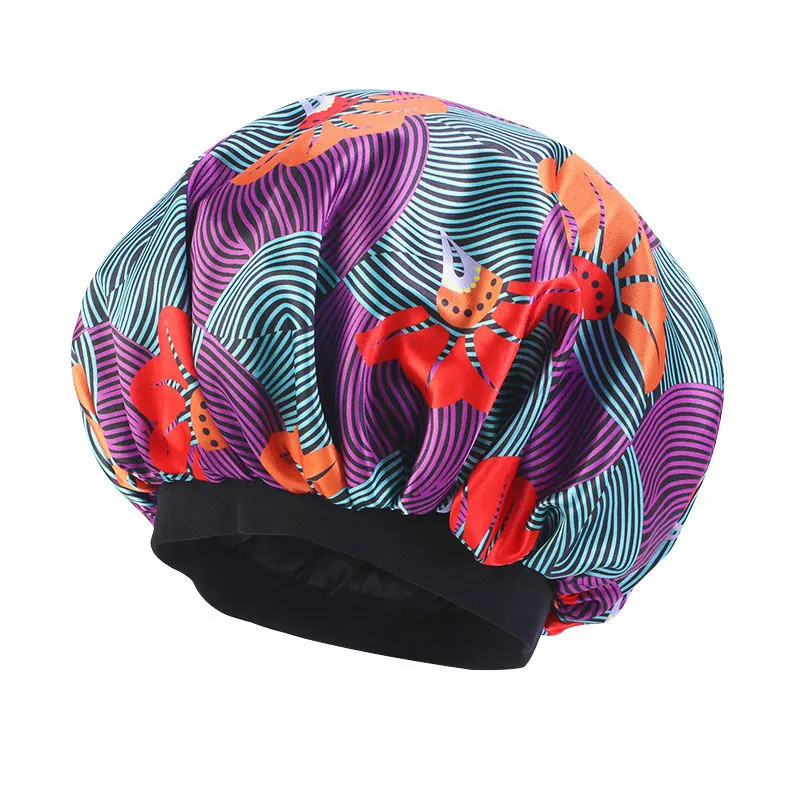 Waterproof Bath Hat Elastic Double Layer Head Cover Comfortable Satin Cap Printing Night Sleep Caps Multicolor Hair Accessories
Waterproof Bath Hat Elastic Double Layer Head Cover Comfortable Satin Cap Printing Night Sleep Caps Multicolor Hair Accessories