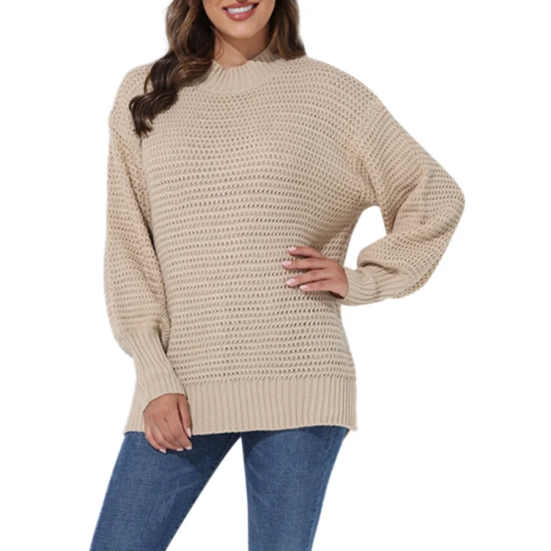 Women Sweater Autumn Winter New Half High Collar Loose Solid Color Long Sleeve Thick Needle Side Fork Knit Sweatshirts 2021
Women Sweater Autumn Winter New Half High Collar Loose Solid Color Long Sleeve Thick Needle Side Fork Knit Sweatshirts 2021
