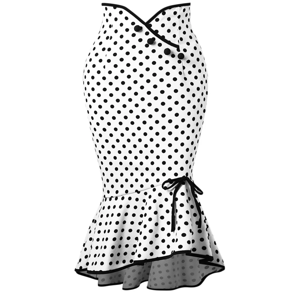 Autumn New Arrival M-XXL Black White Bow Ruffles Polka Dot with Buttons Fishtail Skirt Fresh and Sweet Knee Length Slim
Autumn New Arrival M-XXL Black White Bow Ruffles Polka Dot with Buttons Fishtail Skirt Fresh and Sweet Knee Length Slim
