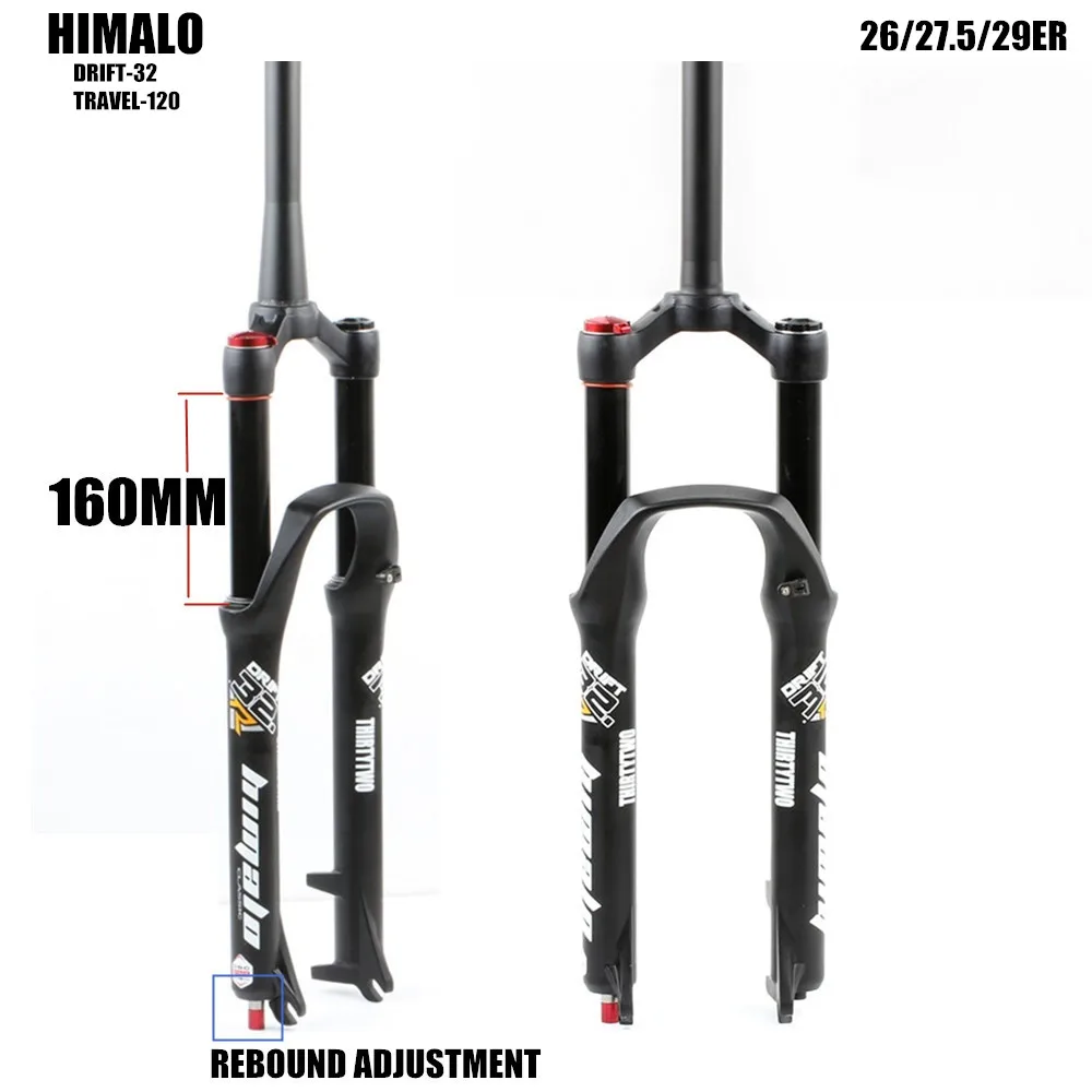 HIMALO MTB пневматическая вилка для путешествий 160 мм 26 27 5 29er Регулировка отскока