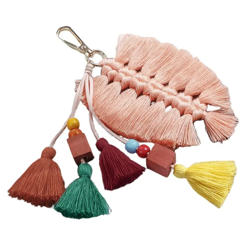 Pure Handmade Creative Cotton Tassel Pendant Leaves Wooden Beads Bag Ornaments Nordic National European Keychain Decoration
Pure Handmade Creative Cotton Tassel Pendant Leaves Wooden Beads Bag Ornaments Nordic National European Keychain Decoration