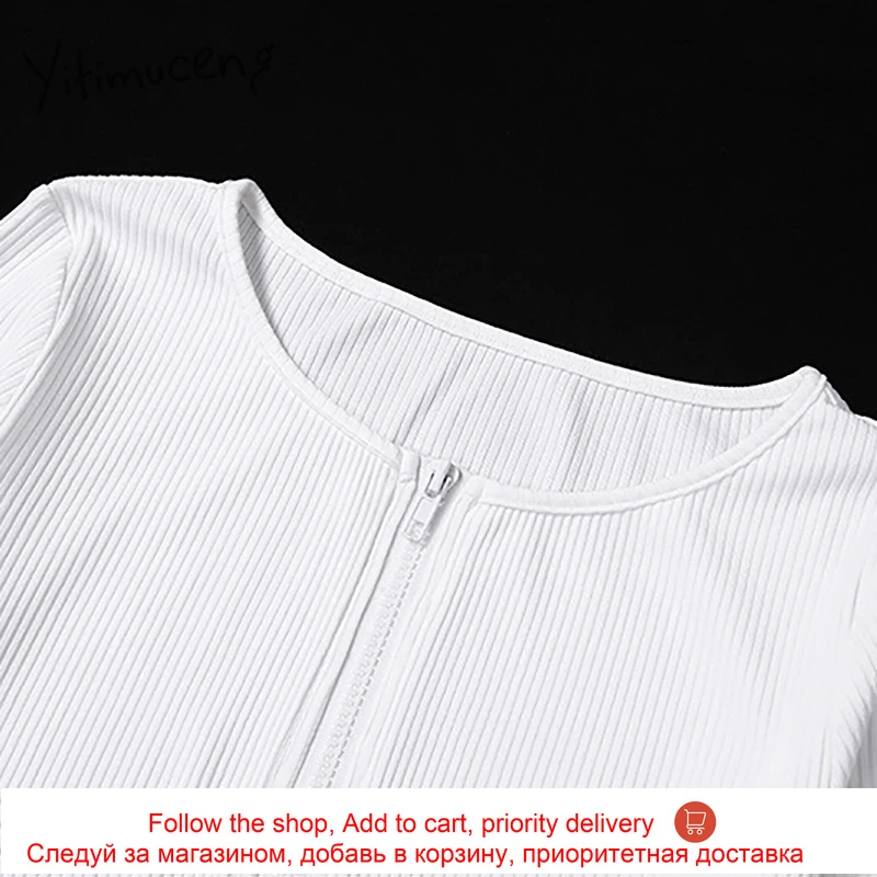 Yitimuceng Knitwear Zipper Tops Women White Tees 2021 Spring Korean Fashion Sexy Streetwear Long Sleeve Short Tshirts Clothes
Yitimuceng Knitwear Zipper Tops Women White Tees 2021 Spring Korean Fashion Sexy Streetwear Long Sleeve Short Tshirts Clothes