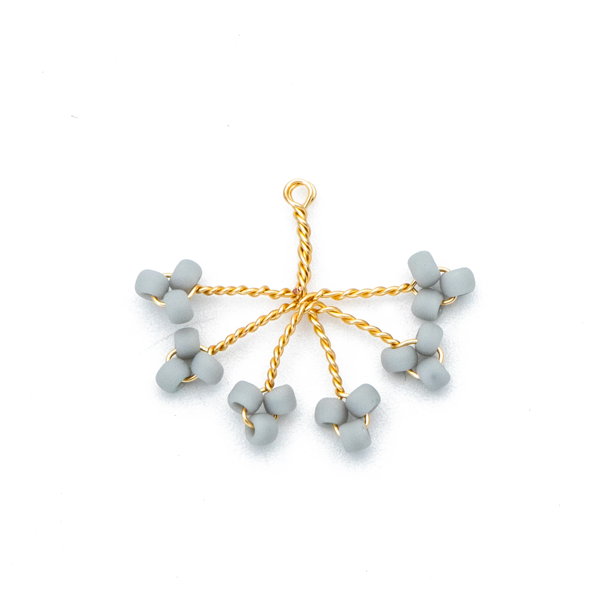 10pcs Handmade Beaded Flower Charms, Wired Branch Tassel Pendants 17x19mm, Grey Glass Seed Beads (FB-055-6)
10pcs Handmade Beaded Flower Charms, Wired Branch Tassel Pendants 17x19mm, Grey Glass Seed Beads (FB-055-6)