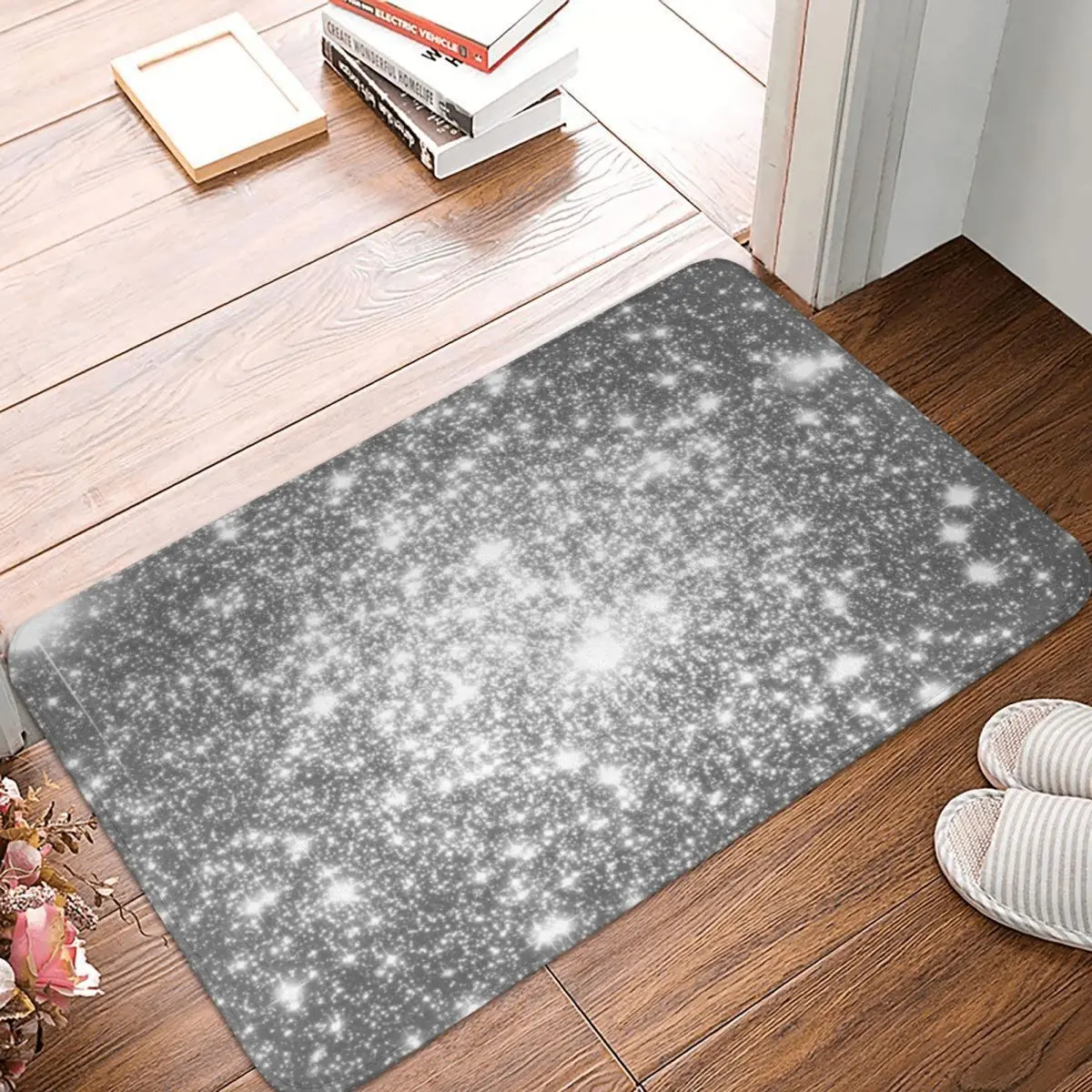 Galaxy Sparkle Stars Silver Gray Doormat Carpet Mat Rug Polyester Anti-slip Floor Decor Bath Bathroom Kitchen Living Room 40x60
Galaxy Sparkle Stars Silver Gray Doormat Carpet Mat Rug Polyester Anti-slip Floor Decor Bath Bathroom Kitchen Living Room 40x60
