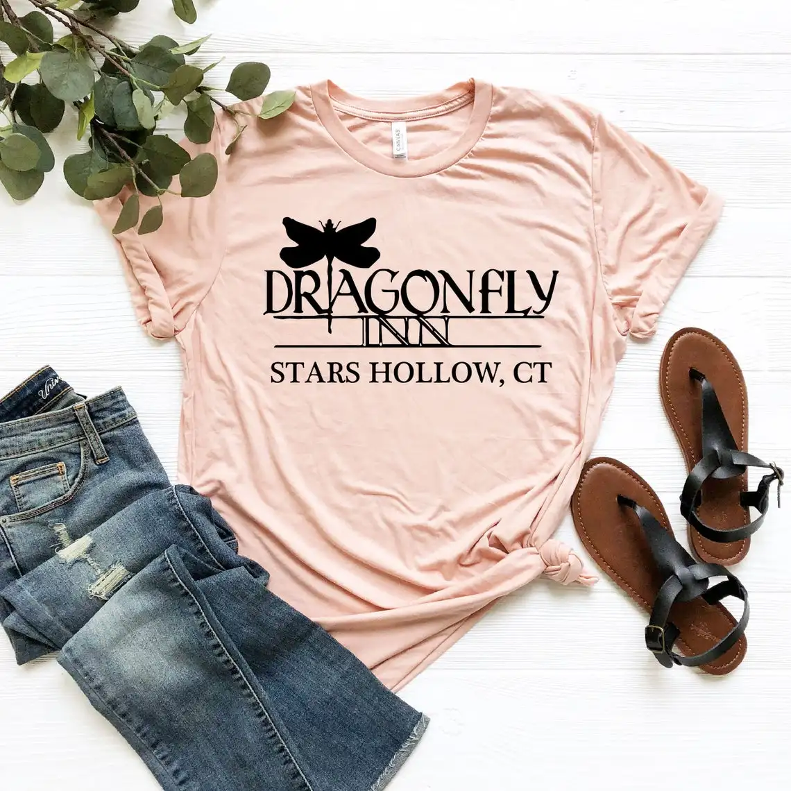 Рубашка Dragonfly Inn футболка для ТВ шоу девочек Gilmore со звездами и вырезами Lorelai Rory