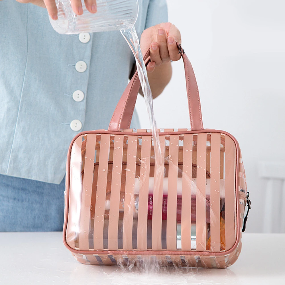 Portable Waterproof Transparent PVC Makeup Bag Fashion Striped Zipper Cosmetic Organizer Women Travel Toiletry Bag X242D
Portable Waterproof Transparent PVC Makeup Bag Fashion Striped Zipper Cosmetic Organizer Women Travel Toiletry Bag X242D