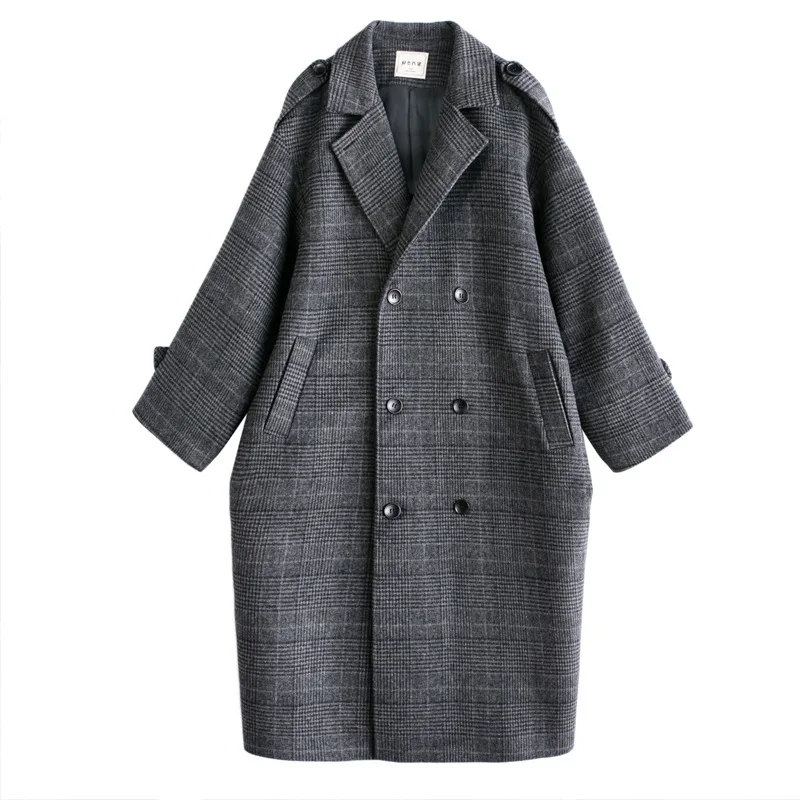Grid Printed Long Wool Coat For Women Elegant Autumn Winter Double Breasted Female Long Sleeve Outerwear Students Jacket Vintage
Grid Printed Long Wool Coat For Women Elegant Autumn Winter Double Breasted Female Long Sleeve Outerwear Students Jacket Vintage
