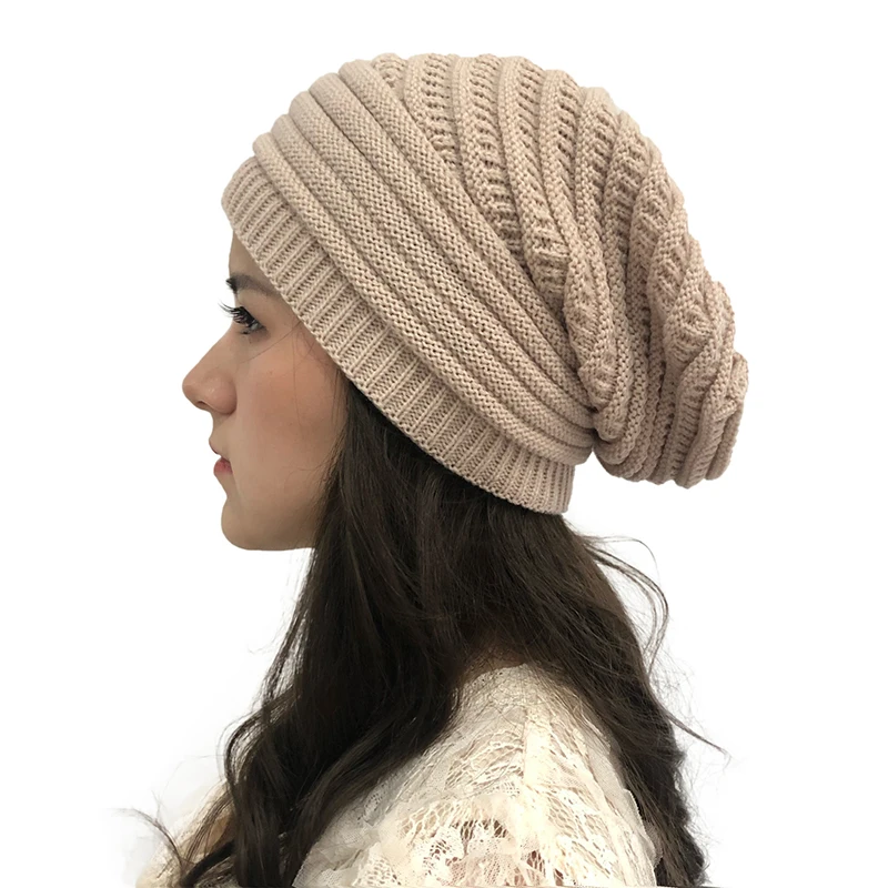 Solid Color Women Knitted Hat Plain Winter Casual Loose Thick Warmer Bonnet Outdoor Protect EarBaggy Ski Cap Beanie
Solid Color Women Knitted Hat Plain Winter Casual Loose Thick Warmer Bonnet Outdoor Protect EarBaggy Ski Cap Beanie