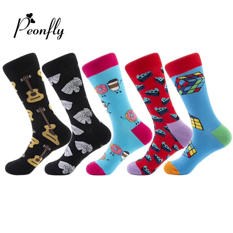 PEONFLY 1 Pair Men Socks Combed Cotton Funny Socks Cartoon Animal Guitar Pizza Magic Cube Pattern Novelty Happy Socks
PEONFLY 1 Pair Men Socks Combed Cotton Funny Socks Cartoon Animal Guitar Pizza Magic Cube Pattern Novelty Happy Socks