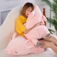 Большая мягкая подушка в виде спящей свиньи 40 100 см|Персонажи