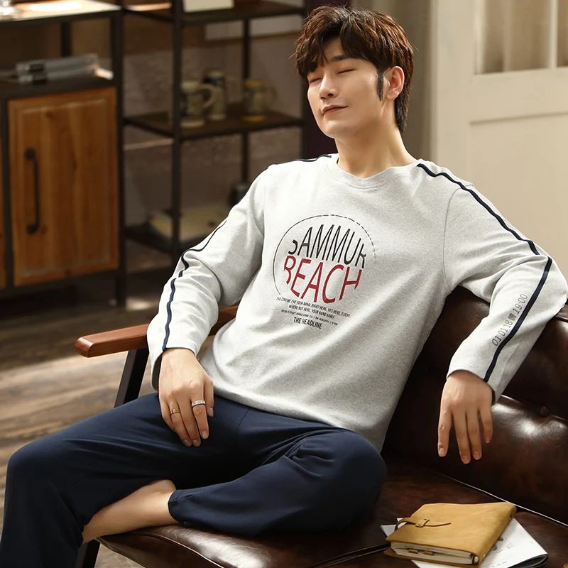 Men's long sleeve cotton pajamas, high quality pajamas, 100% home, fresh, autumn and winter, 2020
Men's long sleeve cotton pajamas, high quality pajamas, 100% home, fresh, autumn and winter, 2020