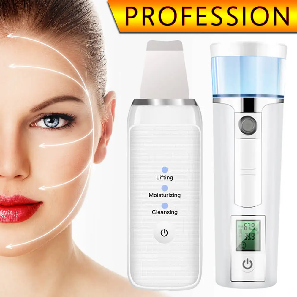 2in1 Facial Cleaning Machine Sets Ultrasonic Skin Scrubber Face Steamer Portable Nano Sprayer SPA Nebulizer Care Moisture Device
2in1 Facial Cleaning Machine Sets Ultrasonic Skin Scrubber Face Steamer Portable Nano Sprayer SPA Nebulizer Care Moisture Device