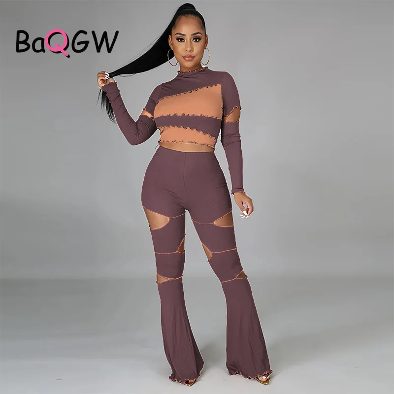 BaQGW Women Sexy Cut Out Long Sleeve Elastic Sweatsuit 2 Piece Set for Women Fitness Outfit Tops+ Hole Flare Pants Set Tracksuit
BaQGW Women Sexy Cut Out Long Sleeve Elastic Sweatsuit 2 Piece Set for Women Fitness Outfit Tops+ Hole Flare Pants Set Tracksuit