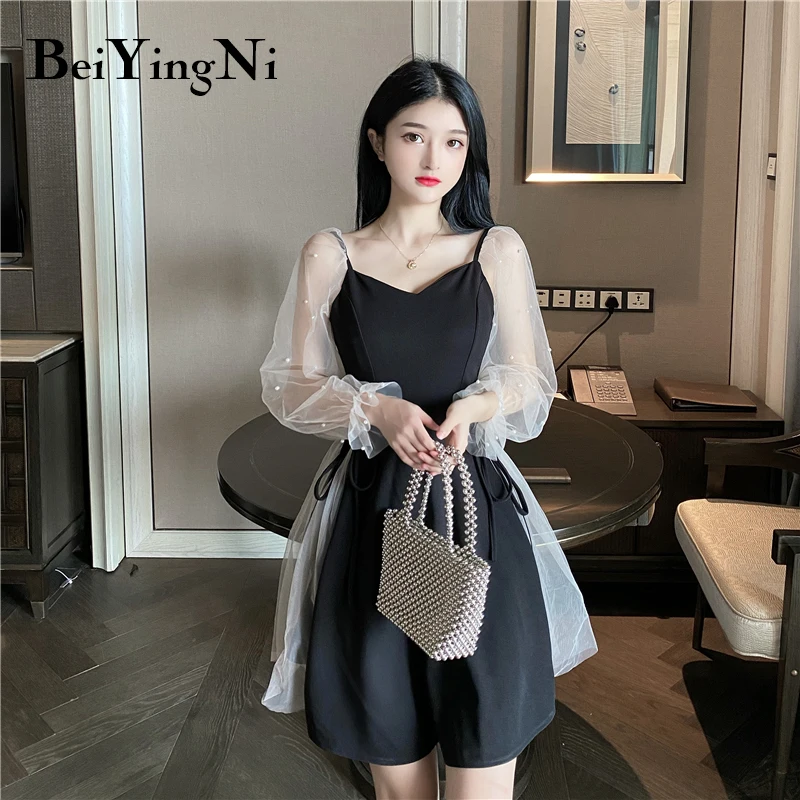 Корейское Сетчатое платье Beiyingni с бусинами и пышными рукавами, тонкое вечерние нее платье на шнуровке, Женские винтажные сексуальные Клубны...
Корейское Сетчатое платье Beiyingni с бусинами и пышными рукавами, тонкое вечерние нее платье на шнуровке, Женские винтажные сексуальные Клубны...
