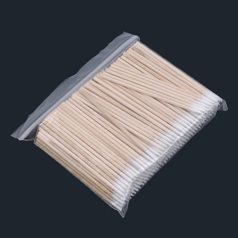 300 PCS/Ear Care Cleaning Wood Handle Pointed Tip Head Cotton Semi Permanent Eyebrow Eyelash Tattoo Thread Beauty Makeup Color | Красота и