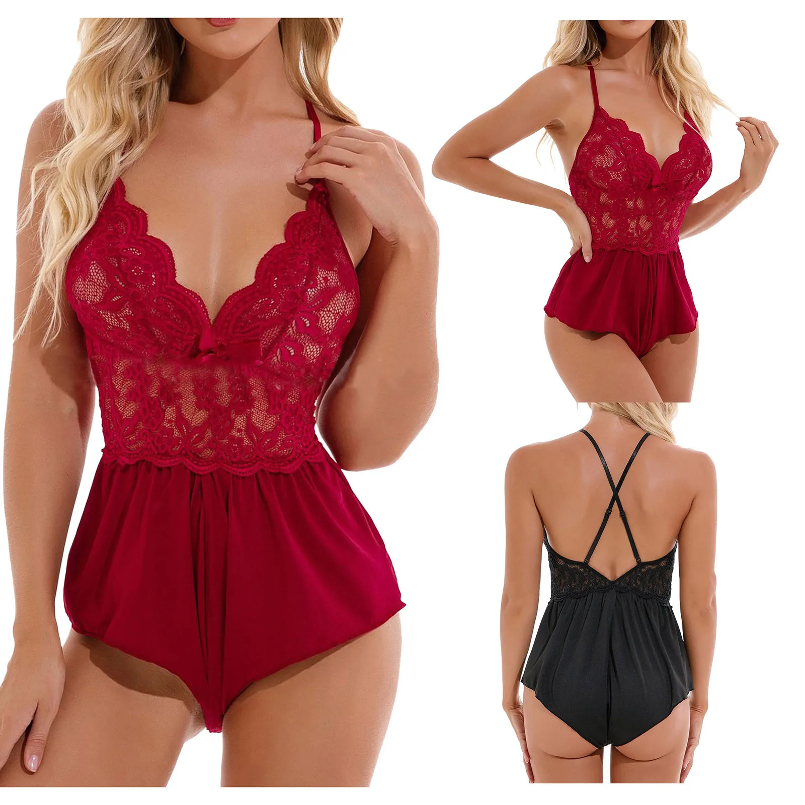 Women Sexy Lace Floral Embroidery Exotic Sets Teddies Bodysuits Sleepwear Ladies Nightgown Pajamas Sexy Nightwear Lingerie
Women Sexy Lace Floral Embroidery Exotic Sets Teddies Bodysuits Sleepwear Ladies Nightgown Pajamas Sexy Nightwear Lingerie