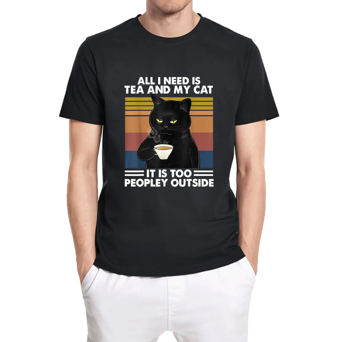 Funny Black Cat All I Need Is Tea And My Cat It Is Too Peopley Outside Cat Retro Unisex T-Shirt Men's T-Shirt Harajuku Tops Tee
Funny Black Cat All I Need Is Tea And My Cat It Is Too Peopley Outside Cat Retro Unisex T-Shirt Men's T-Shirt Harajuku Tops Tee