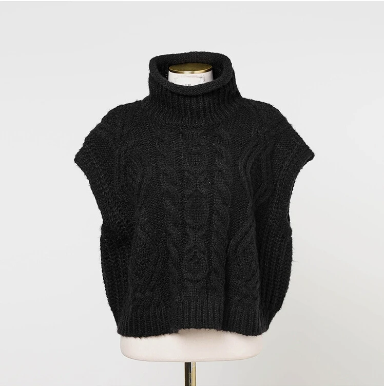 2020 Autumn Winter Turtleneck Sleeveless Sweater Vest Fashion Twist Pattern Short Pullover Waistcoat Casual Loose Knitwear Tops
2020 Autumn Winter Turtleneck Sleeveless Sweater Vest Fashion Twist Pattern Short Pullover Waistcoat Casual Loose Knitwear Tops