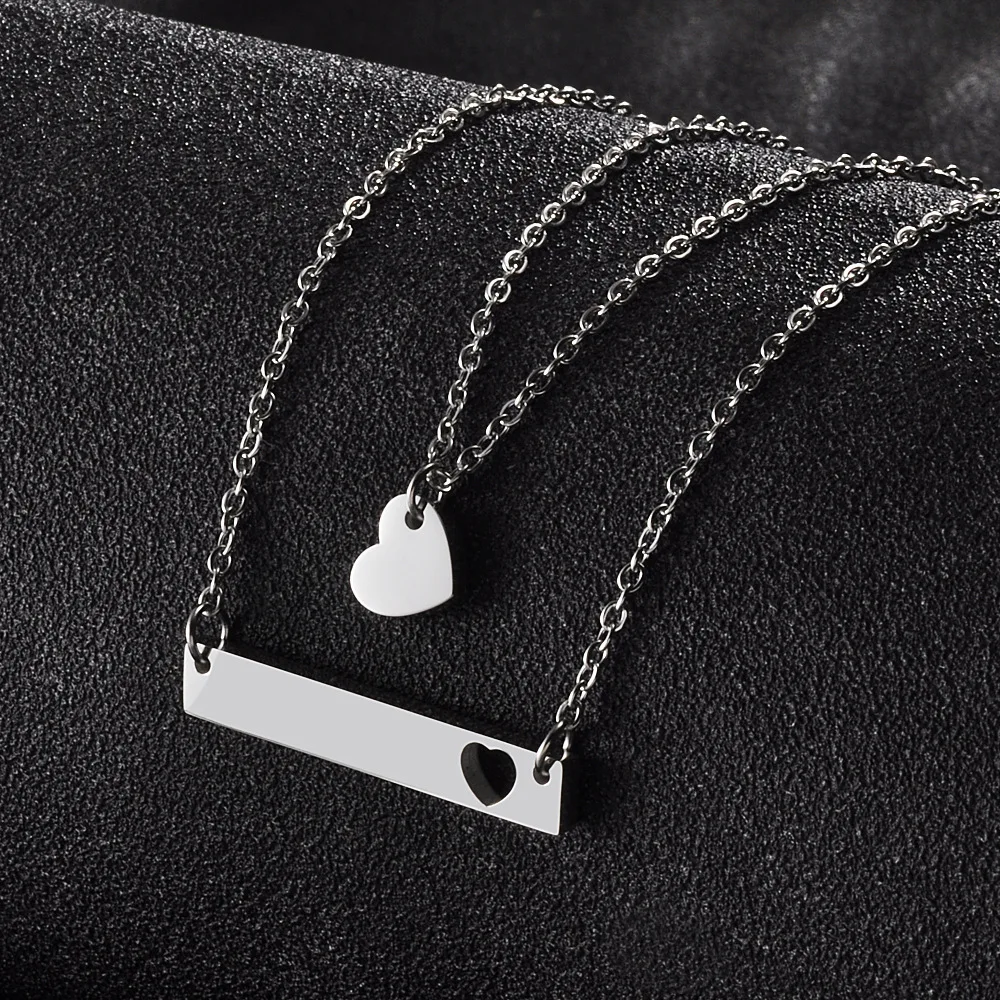 Fashion Jewelry Double Layers Chain Couple Necklace Choker Heart Pendant Stainless Steel Necklace for Lovers Men Women Gift
Fashion Jewelry Double Layers Chain Couple Necklace Choker Heart Pendant Stainless Steel Necklace for Lovers Men Women Gift