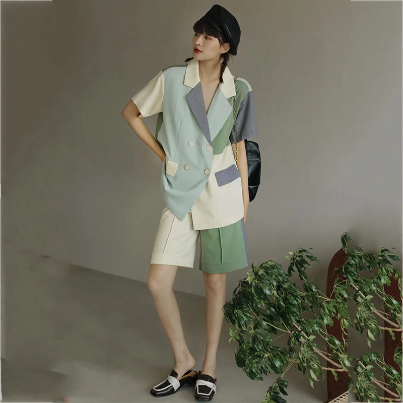 LANMREM Women Patchwork Blazer New Arrivals Lapel Short Sleeve Loose Fit Jacket Fashion Temperament Tide Summer 2021 2E1615
LANMREM Women Patchwork Blazer New Arrivals Lapel Short Sleeve Loose Fit Jacket Fashion Temperament Tide Summer 2021 2E1615