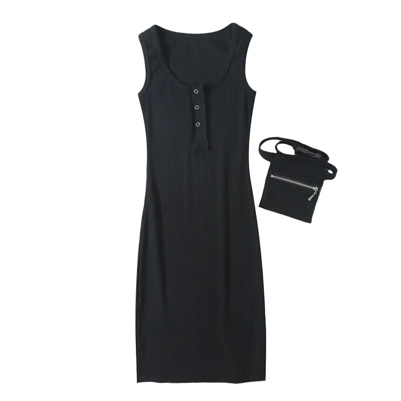 Summer new street fashion solid color stretch sleeveless dress women, slim and versatile tight-fitting hip bottoming dress women
Summer new street fashion solid color stretch sleeveless dress women, slim and versatile tight-fitting hip bottoming dress women