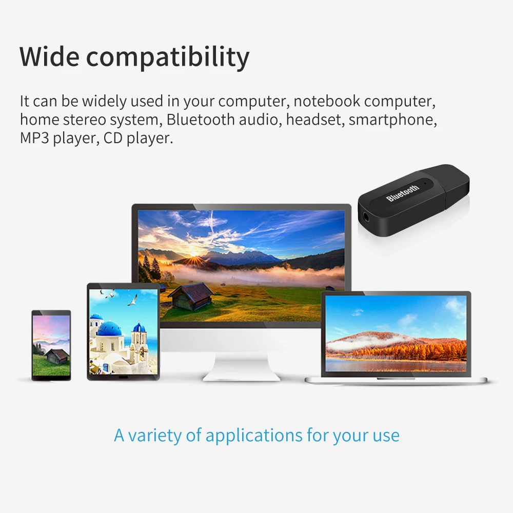 USB-адаптер Bluetooth AUX беспроводной мини-музыкальный ресивер стерео аудио для IPhone