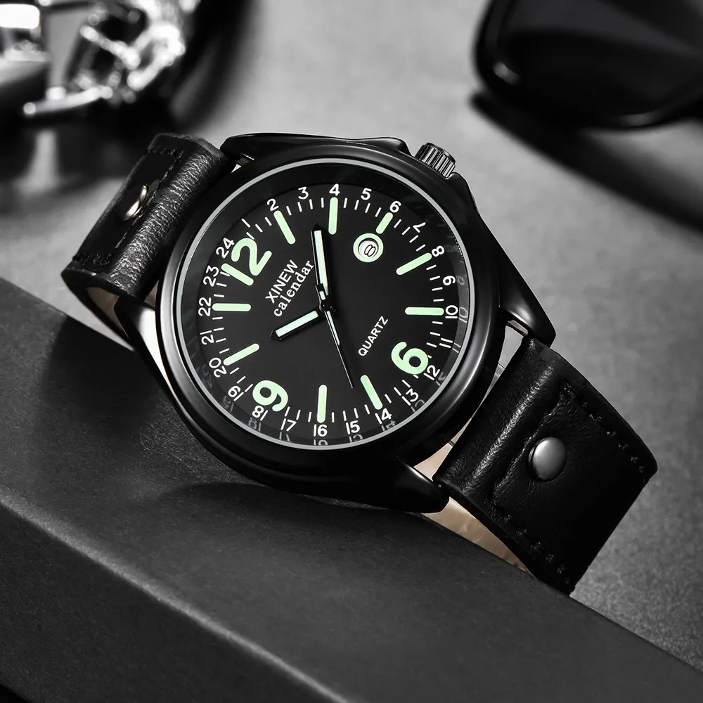 Casual Men's Sport Watches Stylish Luminous Quartz Watch Men's Leather Strap Band Wrist Watches Relogio Masculino Reloj Hombre
Casual Men's Sport Watches Stylish Luminous Quartz Watch Men's Leather Strap Band Wrist Watches Relogio Masculino Reloj Hombre