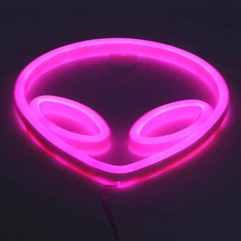 Светодиодный неоновый светильник в форме инопланетянина настенный знак для