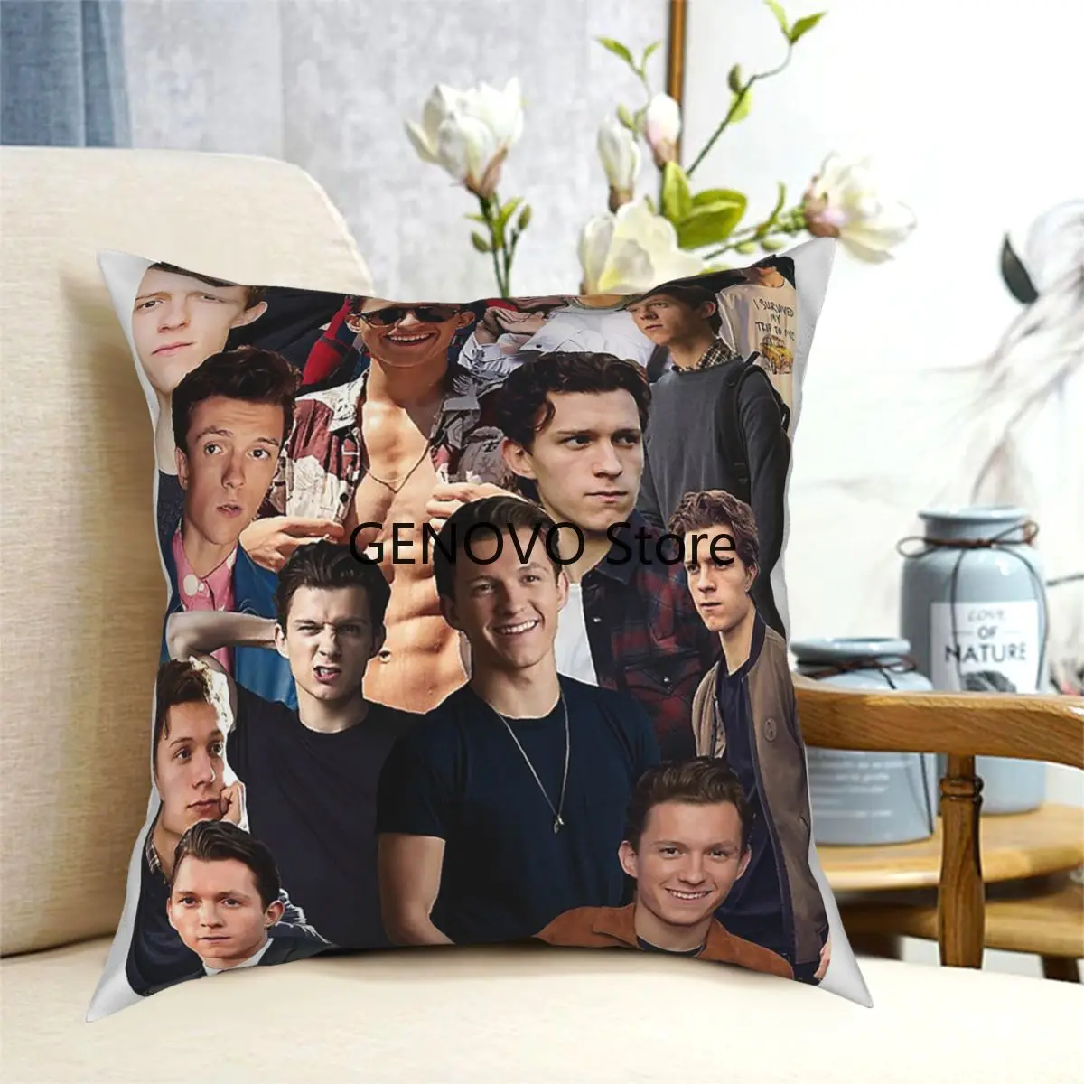 

Tom Holland Collage Cool Throw Pillow Cover Decorative pillowcases 50*50 Polyester Cushions for Sofa Casual Cushion Covers