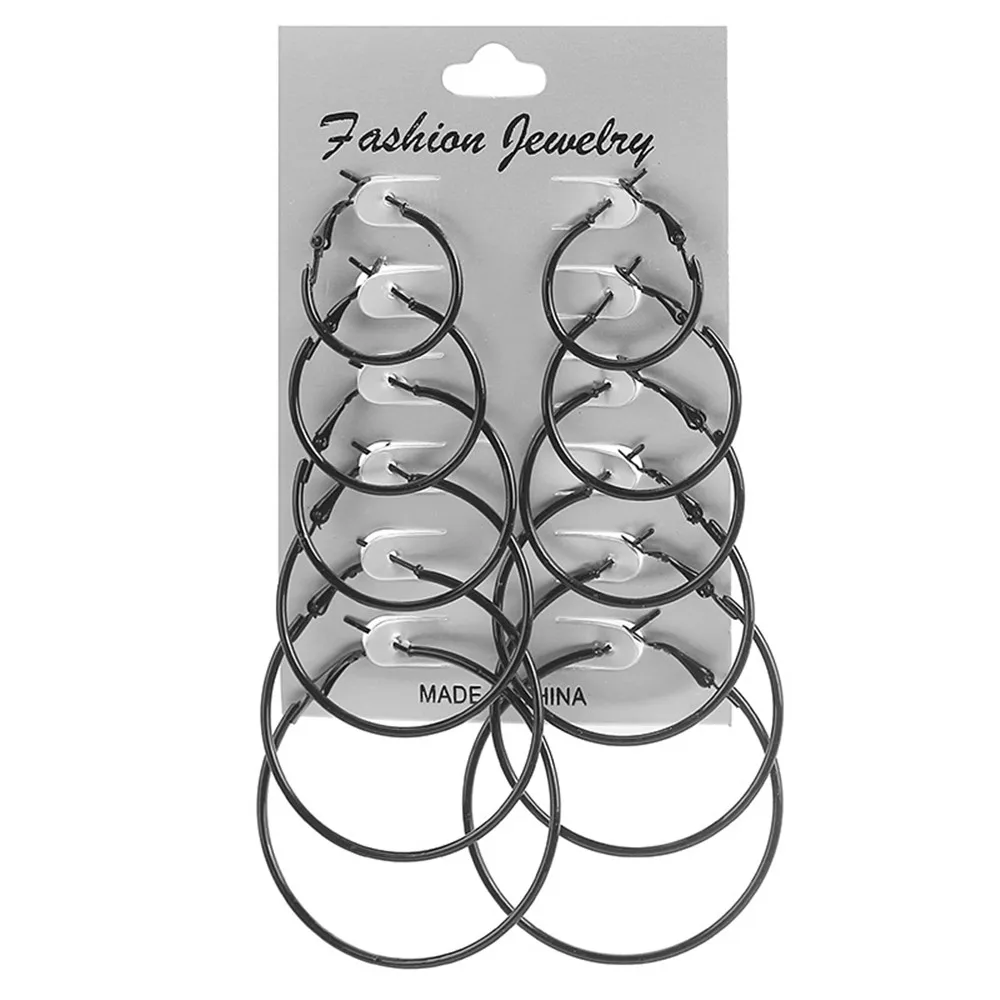 Earring 6pair /lot Fashion Oversize Big Circle Hoop Earring Set Women Simple Round Earrings Party Jewelry Gift Wholesale
Earring 6pair /lot Fashion Oversize Big Circle Hoop Earring Set Women Simple Round Earrings Party Jewelry Gift Wholesale