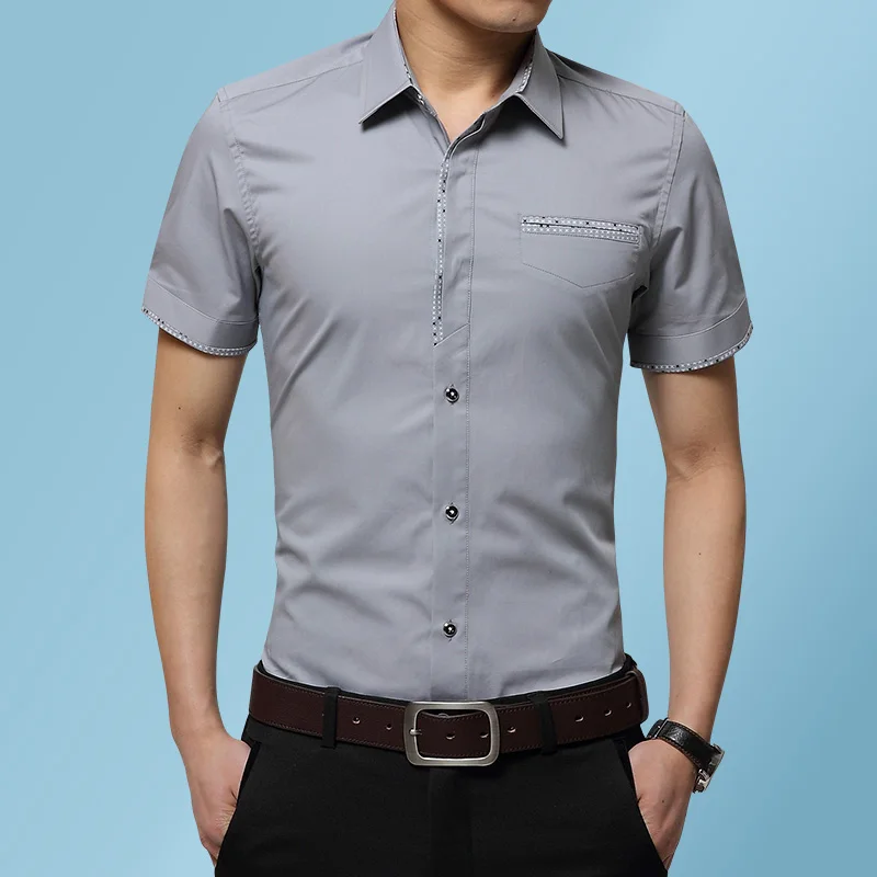 Mens Short Sleeve White Dress Shirt with Left Chest Pocket Cotton Male Casual Regular-Fit Blouse Button Down Formal Shirts
Mens Short Sleeve White Dress Shirt with Left Chest Pocket Cotton Male Casual Regular-Fit Blouse Button Down Formal Shirts