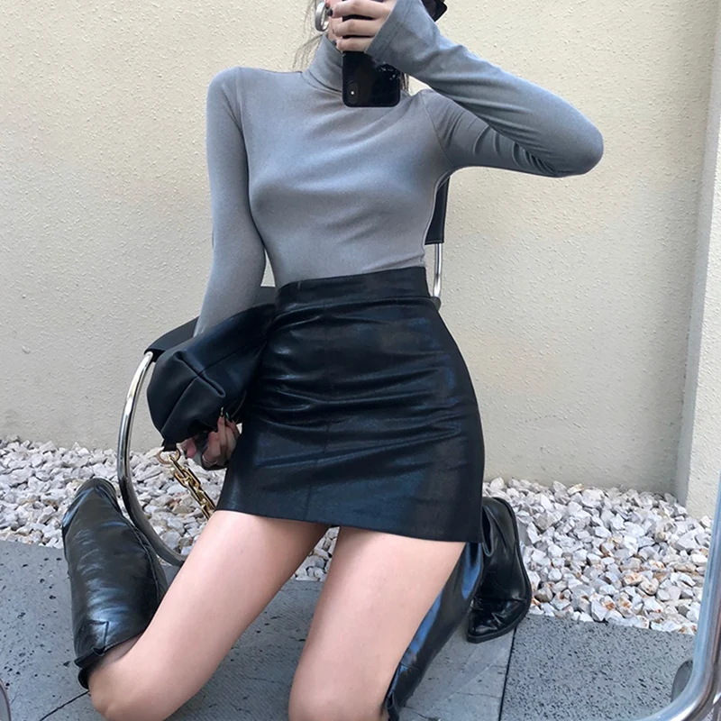High Waist PU Leather Mini Skirt Fashion Lining Vintage Casual Slim Women Skirts
High Waist PU Leather Mini Skirt Fashion Lining Vintage Casual Slim Women Skirts