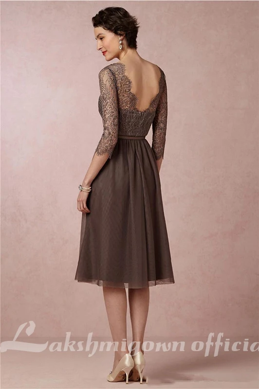 Knee Length Lace Mother of the Bride Dresses V Neck Half Sleeves Short Mother of Groom Chiffon Mother's Wedding Gowns
Knee Length Lace Mother of the Bride Dresses V Neck Half Sleeves Short Mother of Groom Chiffon Mother's Wedding Gowns