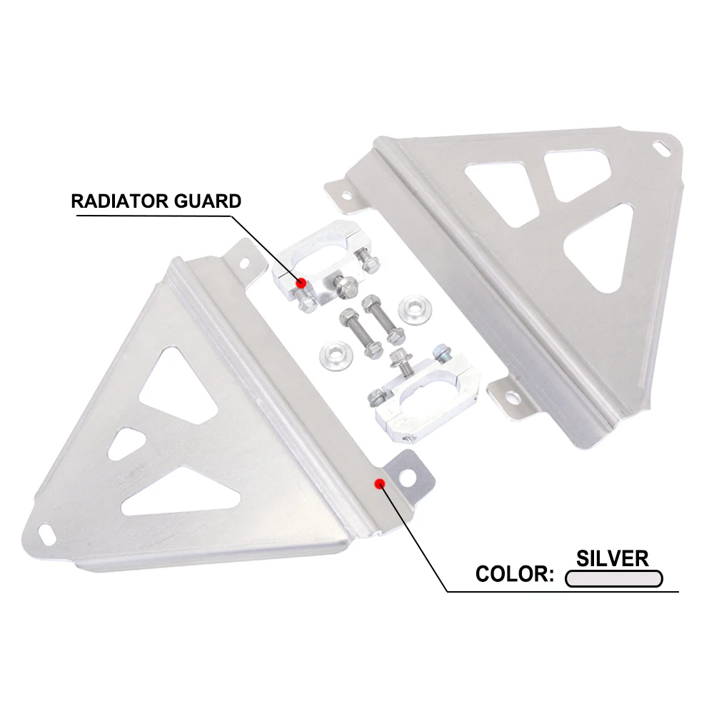 Motorcycle Aluminum Radiator Guard Water Tank Protection Bracket Silver For Honda CRF250R CRF 250R 2018-2019
Motorcycle Aluminum Radiator Guard Water Tank Protection Bracket Silver For Honda CRF250R CRF 250R 2018-2019