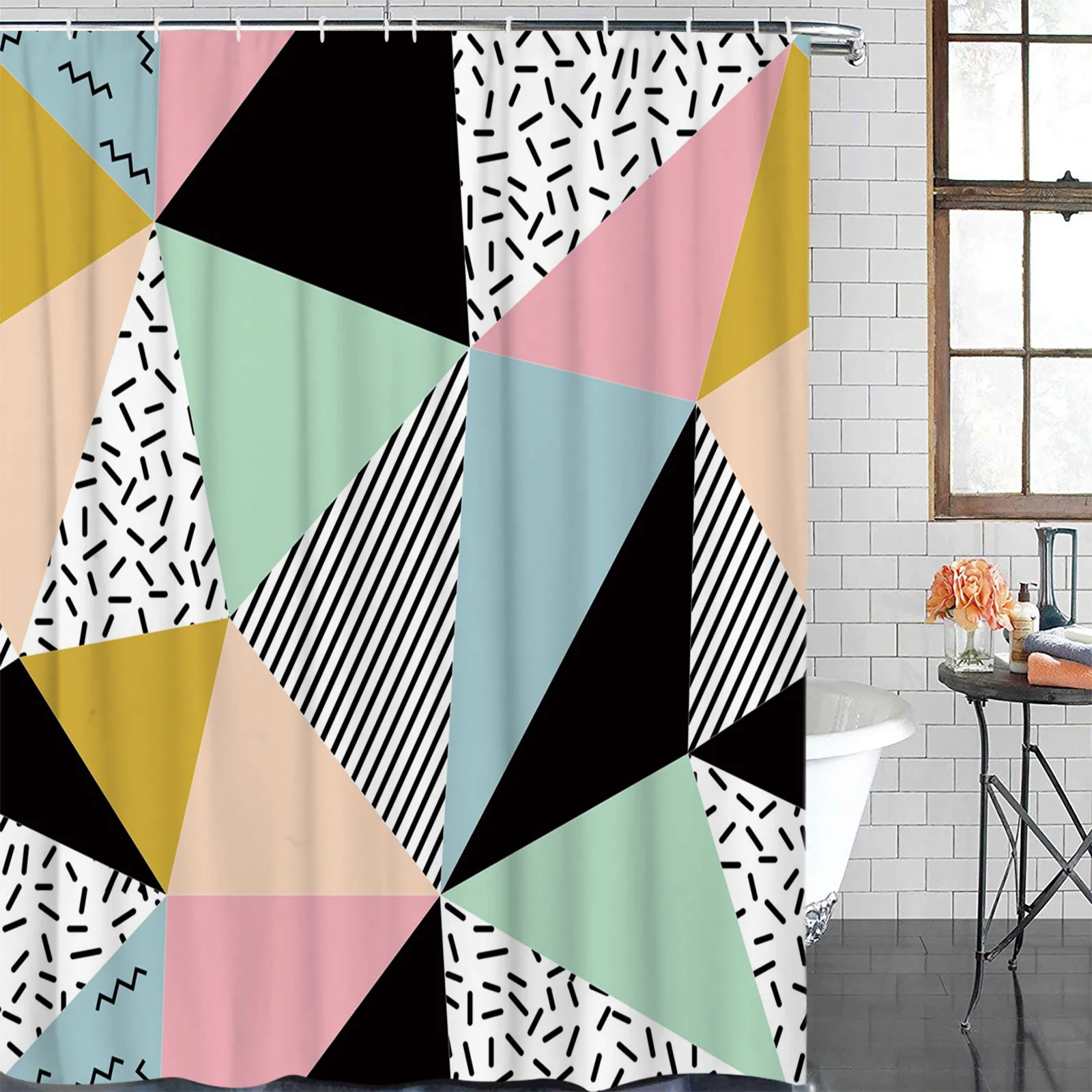 Треугольная волнистая душевая занавеска с геометрическим рисунком, Полиэстеровая ткань для ванной комнаты, домашний декор, водонепроницае...
Треугольная волнистая душевая занавеска с геометрическим рисунком, Полиэстеровая ткань для ванной комнаты, домашний декор, водонепроницае...