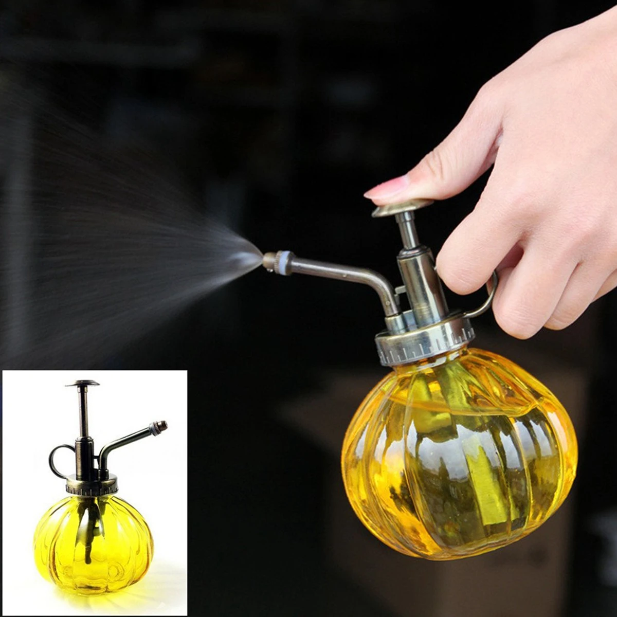 120ML Watering Can Portable Vintage Pumpkin Shape Household Watering Pot Sprinkling Can Glass Spray Bottle for Watering Cleaning
120ML Watering Can Portable Vintage Pumpkin Shape Household Watering Pot Sprinkling Can Glass Spray Bottle for Watering Cleaning