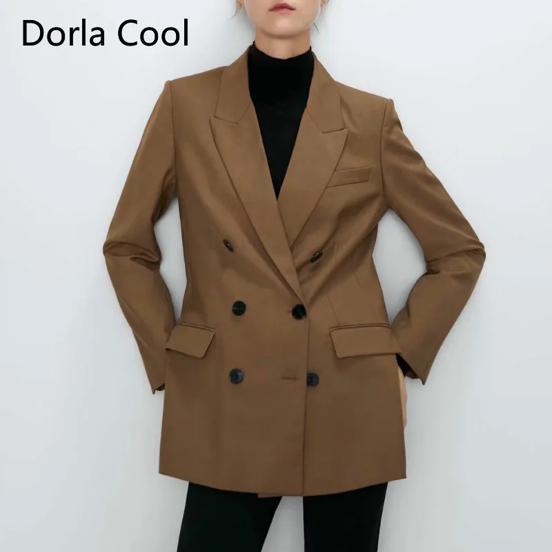 New European Women Blazers Classical Double Breasted Long Coats Autumn Winter Solid Loose Office Lady's Outerwear Coat Clothing
New European Women Blazers Classical Double Breasted Long Coats Autumn Winter Solid Loose Office Lady's Outerwear Coat Clothing