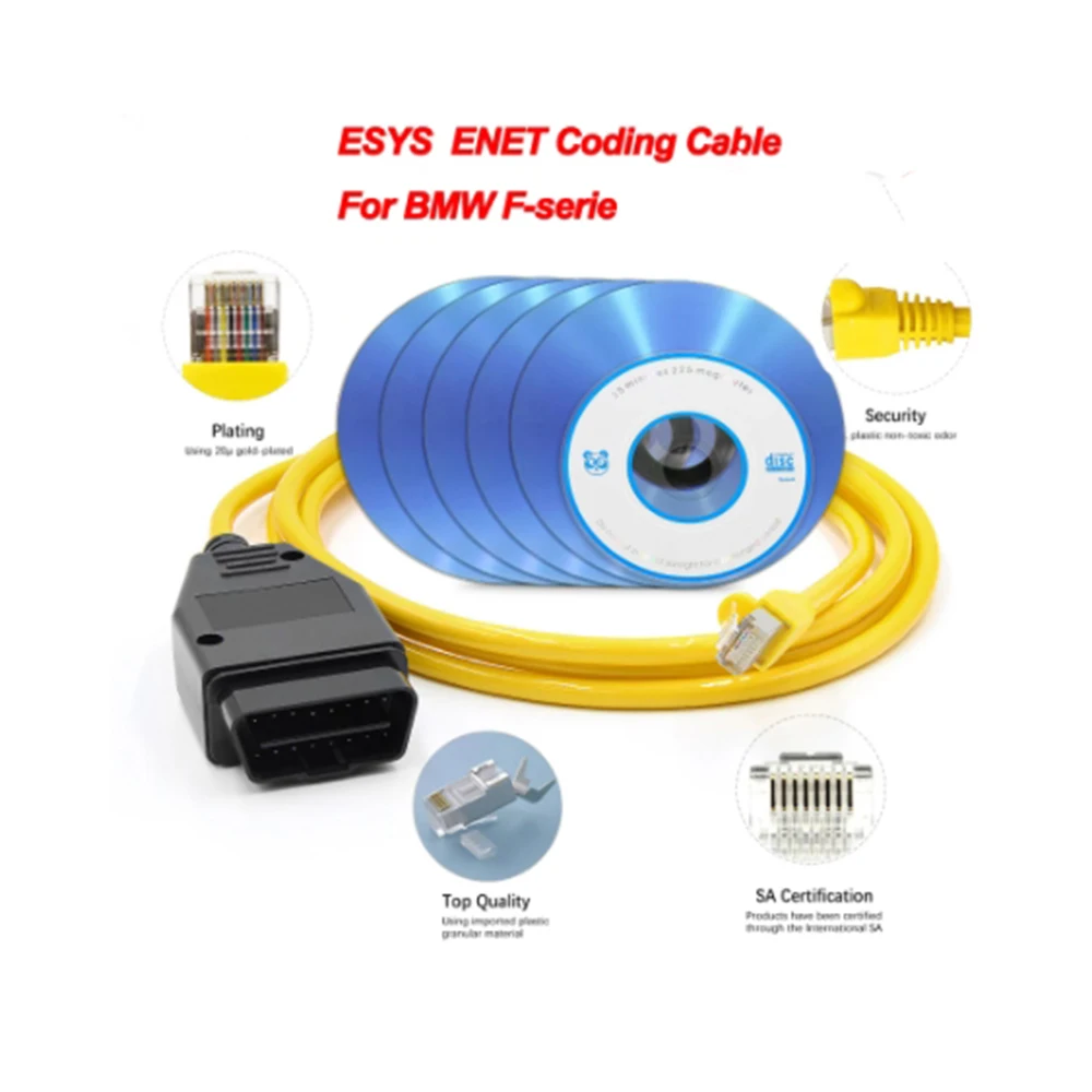 

ESYS Data Cable For BMW for BMW F-serie ENET Ethernet to OBD Interface E-SYS ICOM Coding OBD OBD2 Car Diagnostic Tool Auto Cable