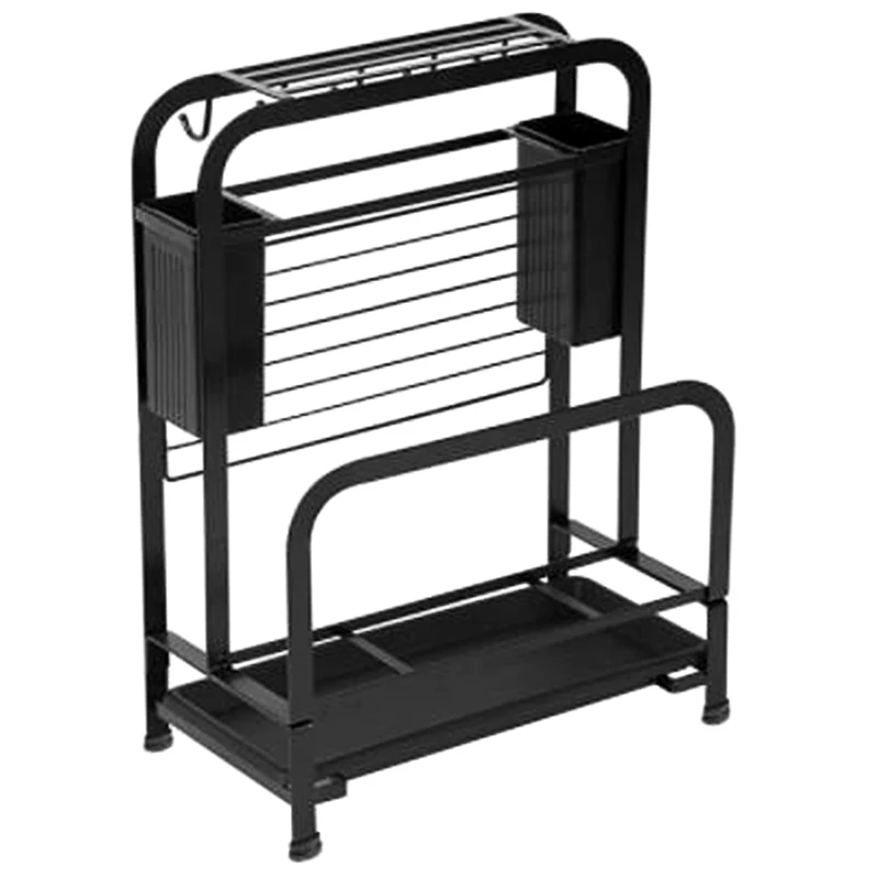 Knife Holder Cutting Board Holder Chopsticks/Spoon/Fork Drainer Basket Removable Tray with 5 Hooks and 4 Rubber Feet
Knife Holder Cutting Board Holder Chopsticks/Spoon/Fork Drainer Basket Removable Tray with 5 Hooks and 4 Rubber Feet