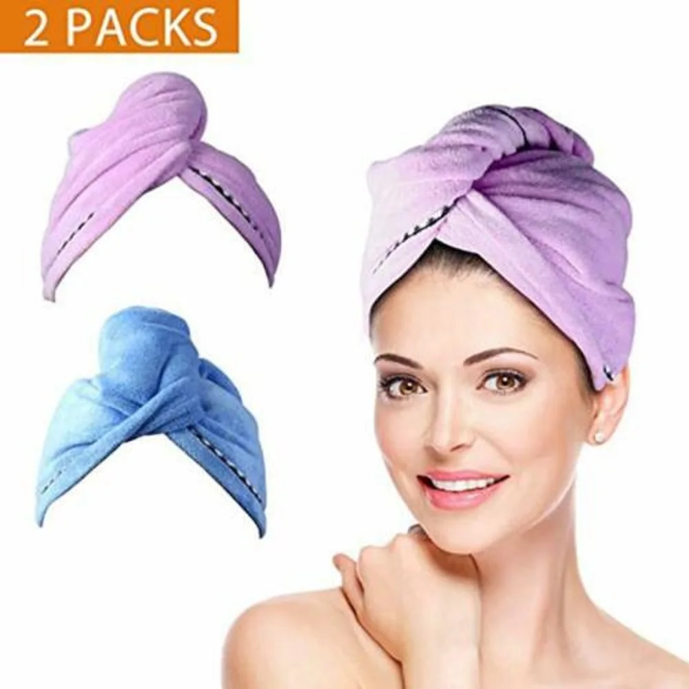 2pcs Microfiber Hair Towel Turban Towel Quickly Hair Drying Towel Women Girls Ladies Absorbent Shower Cap Bathroom Products
2pcs Microfiber Hair Towel Turban Towel Quickly Hair Drying Towel Women Girls Ladies Absorbent Shower Cap Bathroom Products