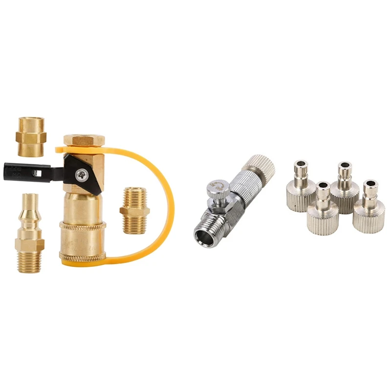 1Set Airbrush Quick Disconnect Coupler Valve Adapter & 4Pcs RV Propane Quick Connecting Adapter 1/4 Inch Shutoff Valve
1Set Airbrush Quick Disconnect Coupler Valve Adapter & 4Pcs RV Propane Quick Connecting Adapter 1/4 Inch Shutoff Valve