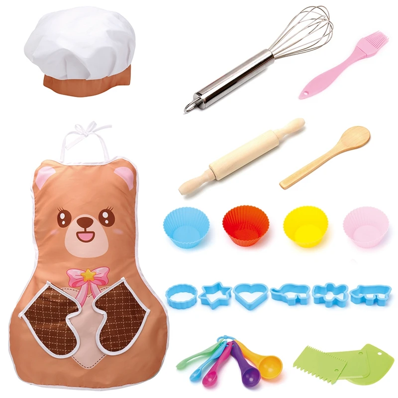 24Pcs Chef Set Kids Kitchen Gift Playset Apron Cooking Mitt For Kid Cooking Play (Cannot Cook)
24Pcs Chef Set Kids Kitchen Gift Playset Apron Cooking Mitt For Kid Cooking Play (Cannot Cook)