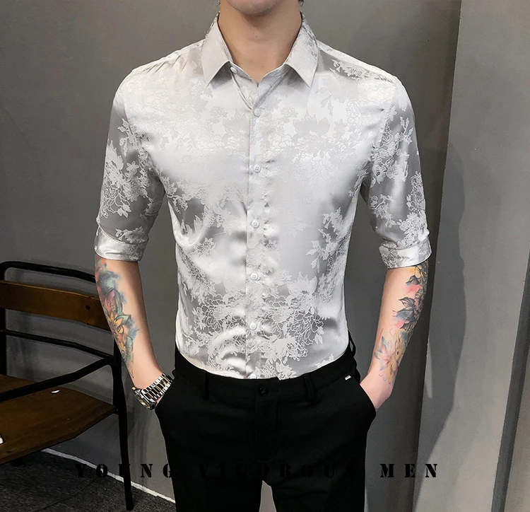 Luxury Silk Shirt Men Slim Fit Short Sleeve Casual Shirt Male Business Formal Dress Shirts Social Streetwear Camisa Masculina
Luxury Silk Shirt Men Slim Fit Short Sleeve Casual Shirt Male Business Formal Dress Shirts Social Streetwear Camisa Masculina