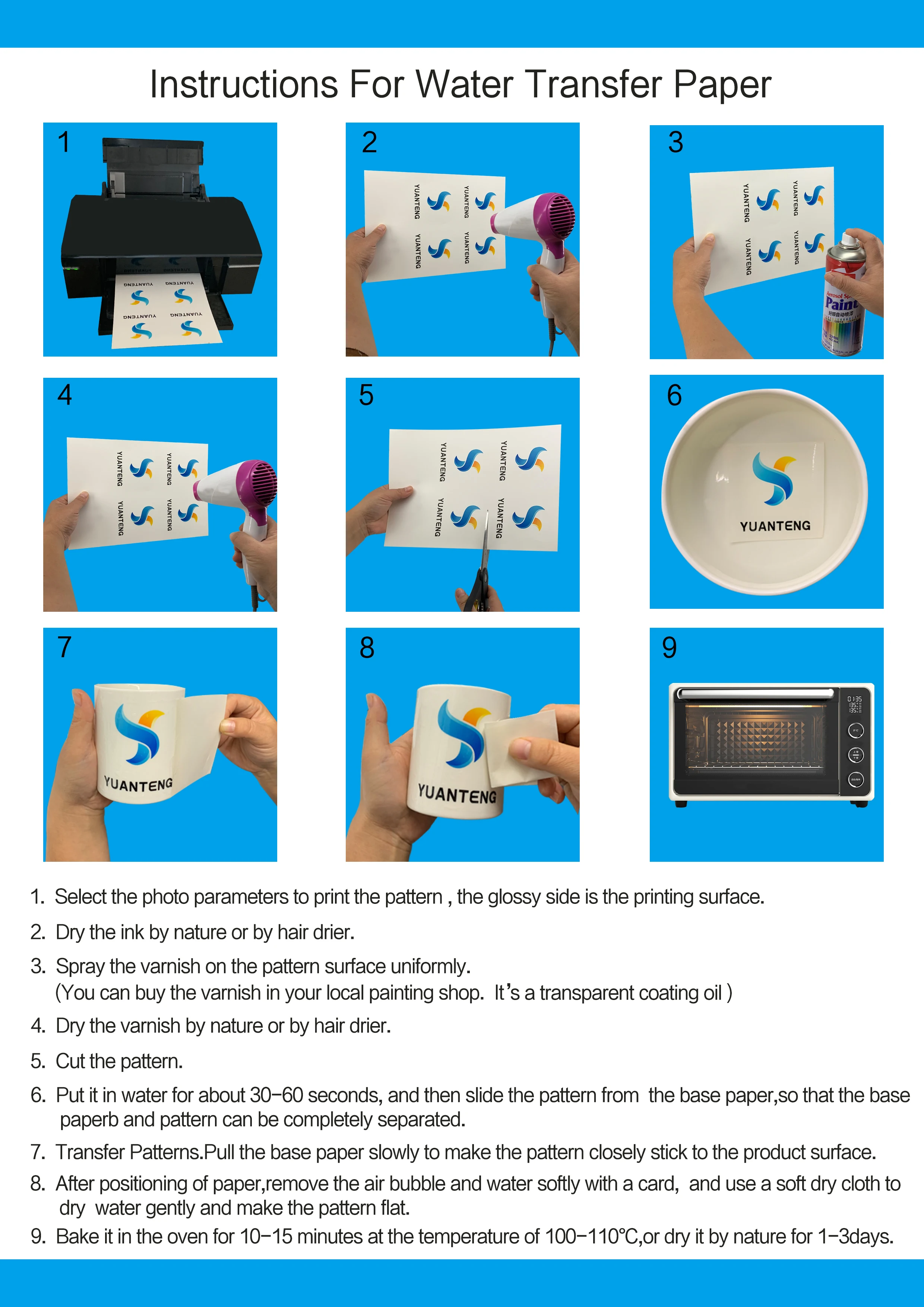 Clear Inkjet Waterslide Decal Paper Transparent Water Transfer Decals Paper Transferable Water Slide Printing Paper Foil for Mug
Clear Inkjet Waterslide Decal Paper Transparent Water Transfer Decals Paper Transferable Water Slide Printing Paper Foil for Mug