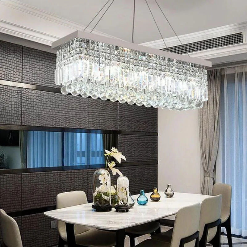 LED Modern Rectangular Crystal Chandelier Light Fixture Lamp Hanging Lamp for Living Room Dining Room Restaurant Decoration
LED Modern Rectangular Crystal Chandelier Light Fixture Lamp Hanging Lamp for Living Room Dining Room Restaurant Decoration