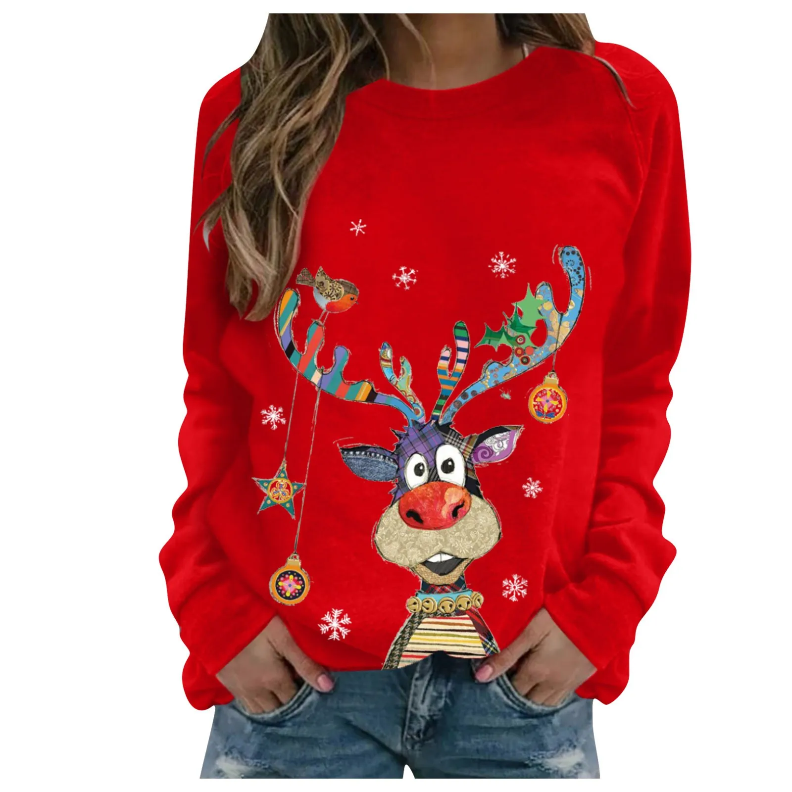 Christmas Cartoons Women Sweater Elk Printed Xmas Sweatshirts Winter Long Sleeve Women's Jumper Sweaters Sweet Tops Pull Femme
Christmas Cartoons Women Sweater Elk Printed Xmas Sweatshirts Winter Long Sleeve Women's Jumper Sweaters Sweet Tops Pull Femme