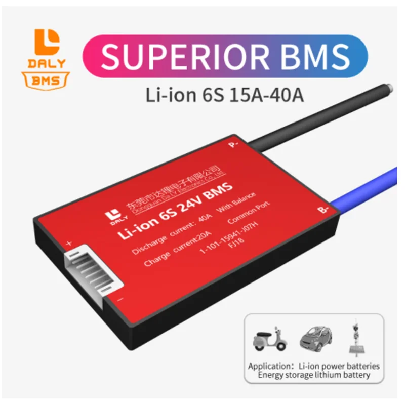 Daly 6s BMS 18650 Lithium Battery Pack Li Ion 6S Bms 24V 25.2v 15A 40A Common Port with Balance for Solar Battery Daly 6s BMS 1
Daly 6s BMS 18650 Lithium Battery Pack Li Ion 6S Bms 24V 25.2v 15A 40A Common Port with Balance for Solar Battery Daly 6s BMS 1