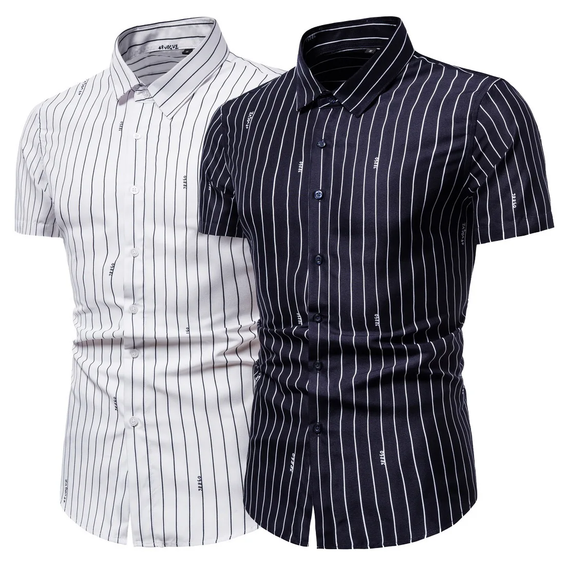 Latest Design Casual Formal Slim Fit Men's Fashion Black and White Striped Short Sleeve Shirts
Latest Design Casual Formal Slim Fit Men's Fashion Black and White Striped Short Sleeve Shirts