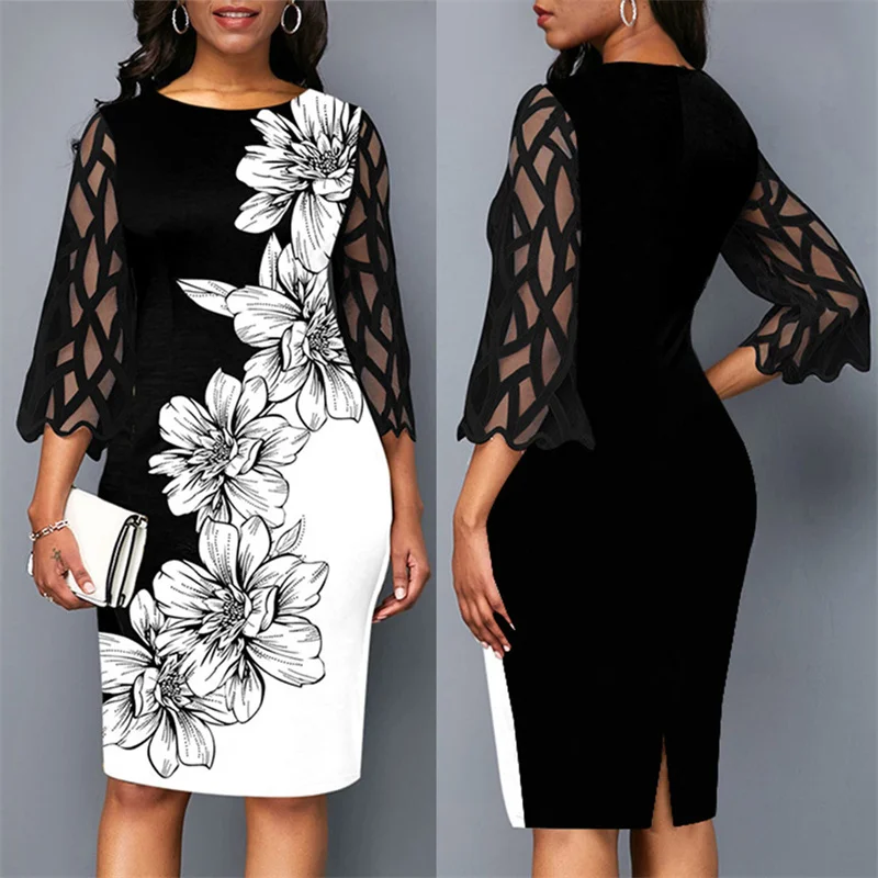 Women Dress 2022 Summer Elegant Sexy Mesh Lace Party Dress Casual Slim Vintage Floral Print Office Pencil Bodycon Dresses
Women Dress 2022 Summer Elegant Sexy Mesh Lace Party Dress Casual Slim Vintage Floral Print Office Pencil Bodycon Dresses