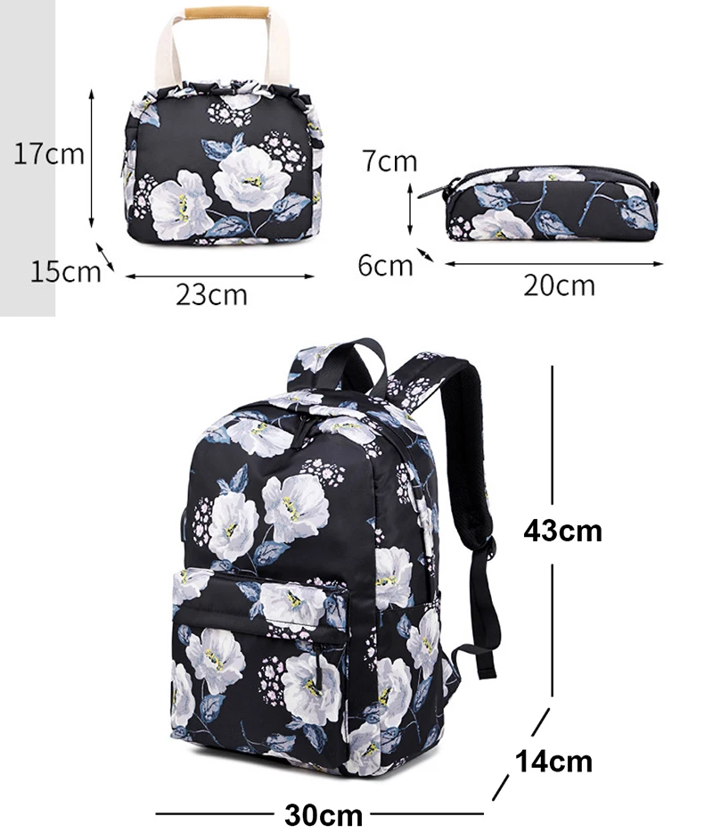 Teenage Girls School Bags Rucksack Kid Backpack Flower Print Women Backpack Brand Designer Rucksack Children USB Travel Backpack
Teenage Girls School Bags Rucksack Kid Backpack Flower Print Women Backpack Brand Designer Rucksack Children USB Travel Backpack